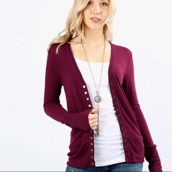 Long Sleeve Snap Button Cardigan - Picture 3 of 5
